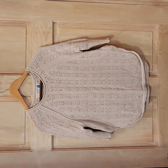 sparrow Sweaters - Sparrow Anthropologie lace sweater, XS, cream, short sleeves